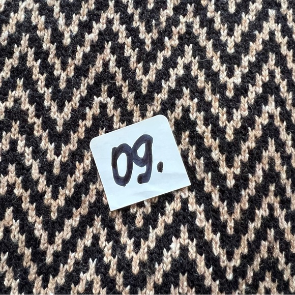 Wool Blend Knit Sweater Cardigan Women’s 1X Brown Black Chevron Lined - Picture 11 of 16